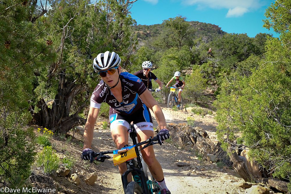 Amy Beisel (Team Ridebiker) putting in a solid ride which netted her third place