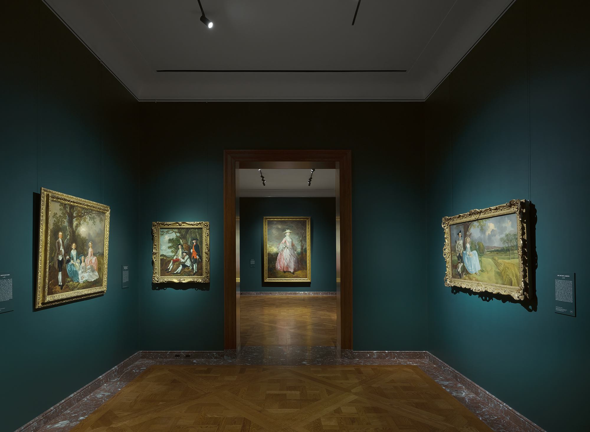 Installation view of 'Gainsborough: The Fashion of Portraiture' at The Frick Collection