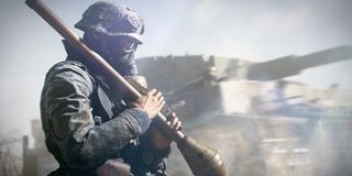 A brooding soldier in Battlefield V.
