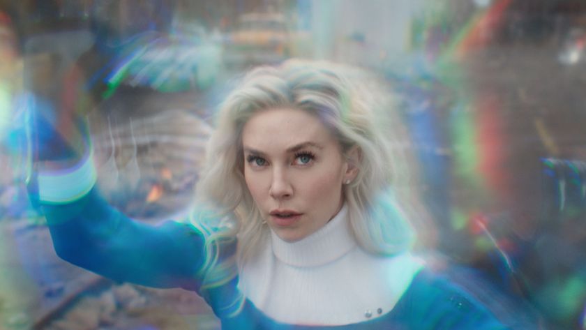 Vanessa Kirby distorts her surroundings with her powers in The Fantastic Four: First Steps.