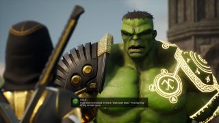The Hulk says he's "Not interested in more 'blah blah blah.' This boring! Bring on bad guys."