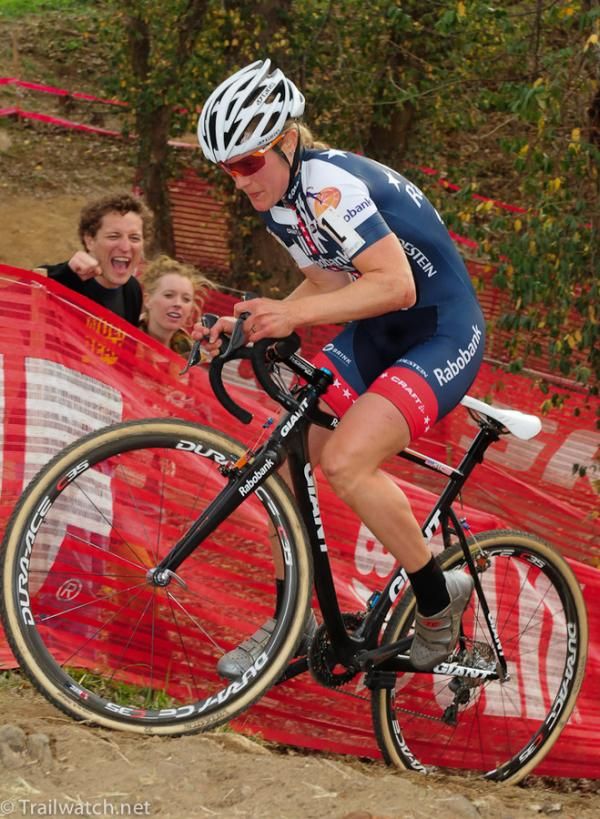 Katie Compton (Rabobank-Giant) on the steepest climb with one lap to go