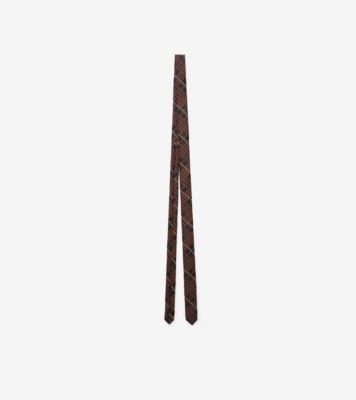 Skinny Check Silk Tie in Kiln Brown - Men | Burberry&amp;reg; Official