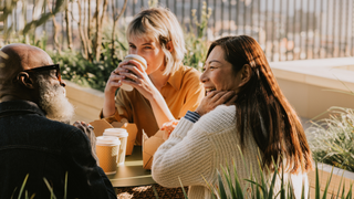 Women chatting over coffee