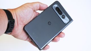 Google Pixel Fold review handheld back