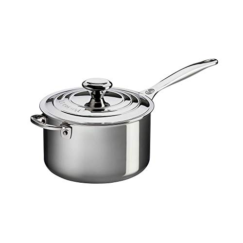Le Creuset Tri-Ply Stainless Steel 4 Quart Saucepan With Helper Handle