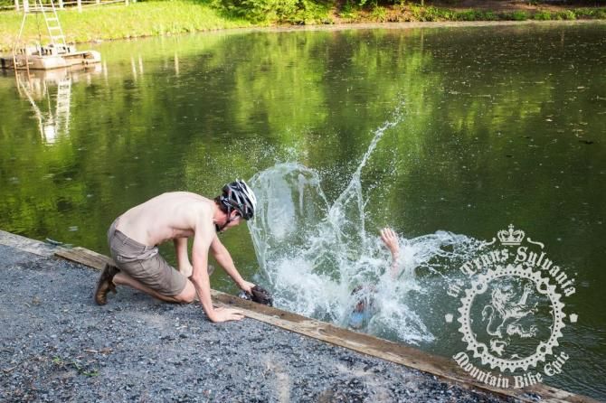 Sometimes the racers chose to dip themselves and not just their sweatshirts