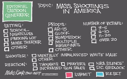 Political cartoon U.S. Gun violence mass shooting