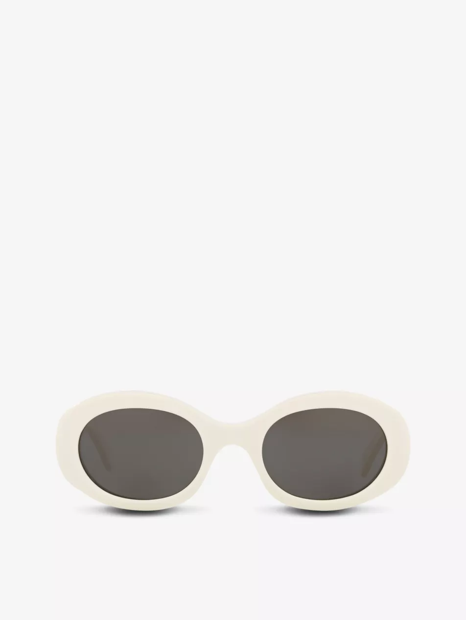 Cl40194u Oval-Frame Acetate Sunglasses