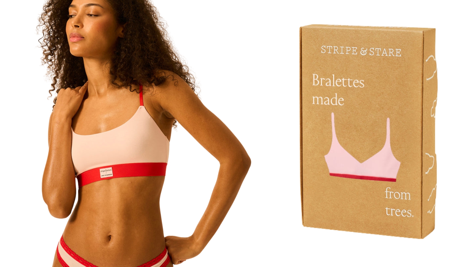 Model wearing Stripe &amp;amp; Stare T-Shirt bra