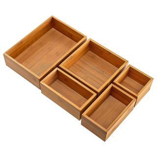 Seville Classics 5-Piece Bamboo Storage Set