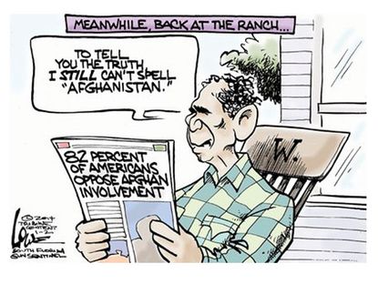 Political cartoon George Bush Afghanistan war