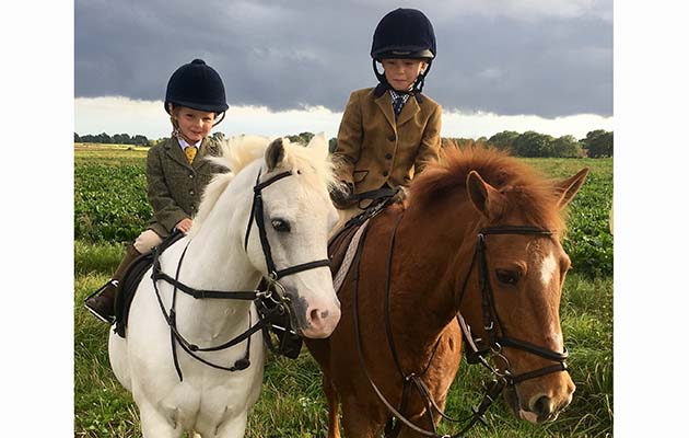 Ralph Mann, enjoying his first afternoon of autumn hunting with his brother Albie, out with the Dunston Harriers