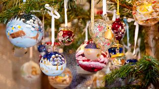 christmas baubles at aosta, one of the best christmas markets in europe