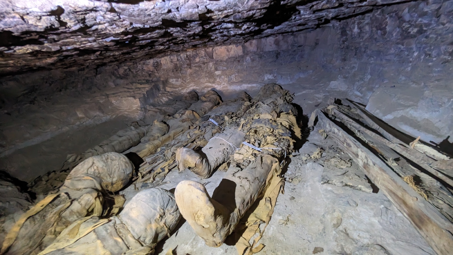 Aswan mummies found in a tomb that seems to have been used for a family burial.