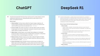 ChatGPT vs DeepSeek R1 screenshot