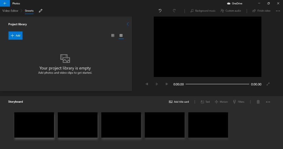 Cuplikan layar pengeditan di editor Video Microsoft