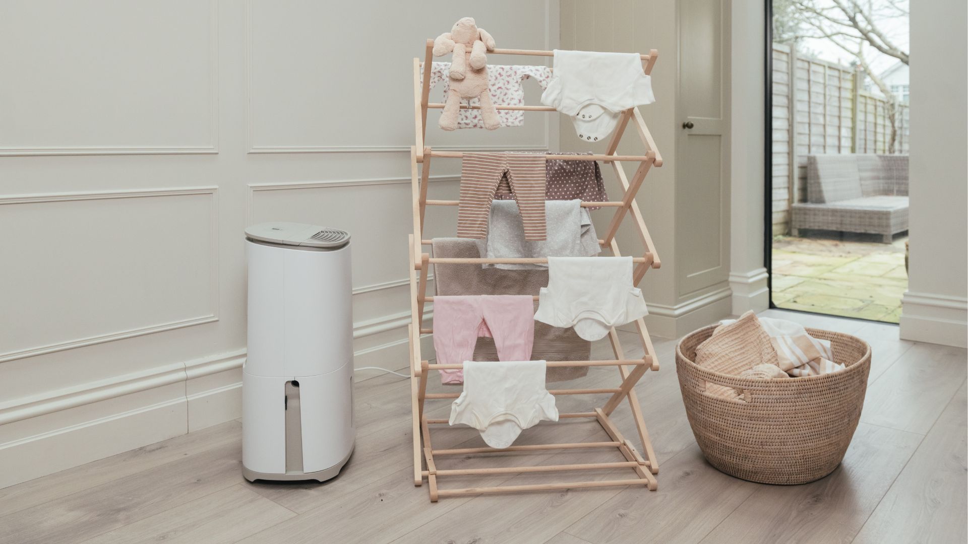 MeacoDry Arete One Dehumidifier Drying Clothes