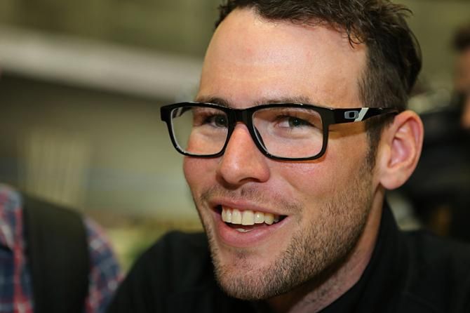Mark Cavendish was all smiles at the Omega Pharma-Quickstep team presentation