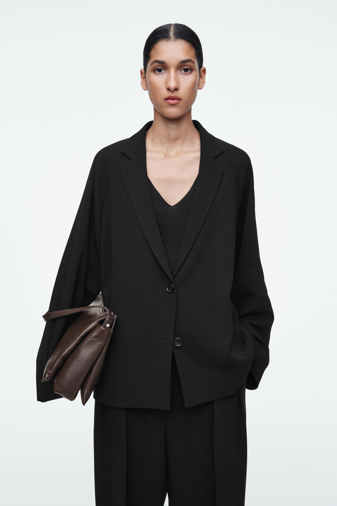 Oversized Fluid Single-Breasted Blazer