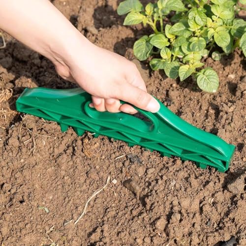 12-Hole Seed Planter Tool for Raised Beds &amp;amp; Pots,manual Transplanting Dispenser Soil Hole Puncher,fixed-Spacing Garden Dibber Gardening Hand Tool With Adjustable Seeds Dispenser for Gardener(set)