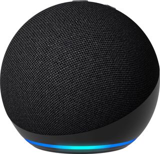 Amazon Echo Dot 5th Gen against white background.