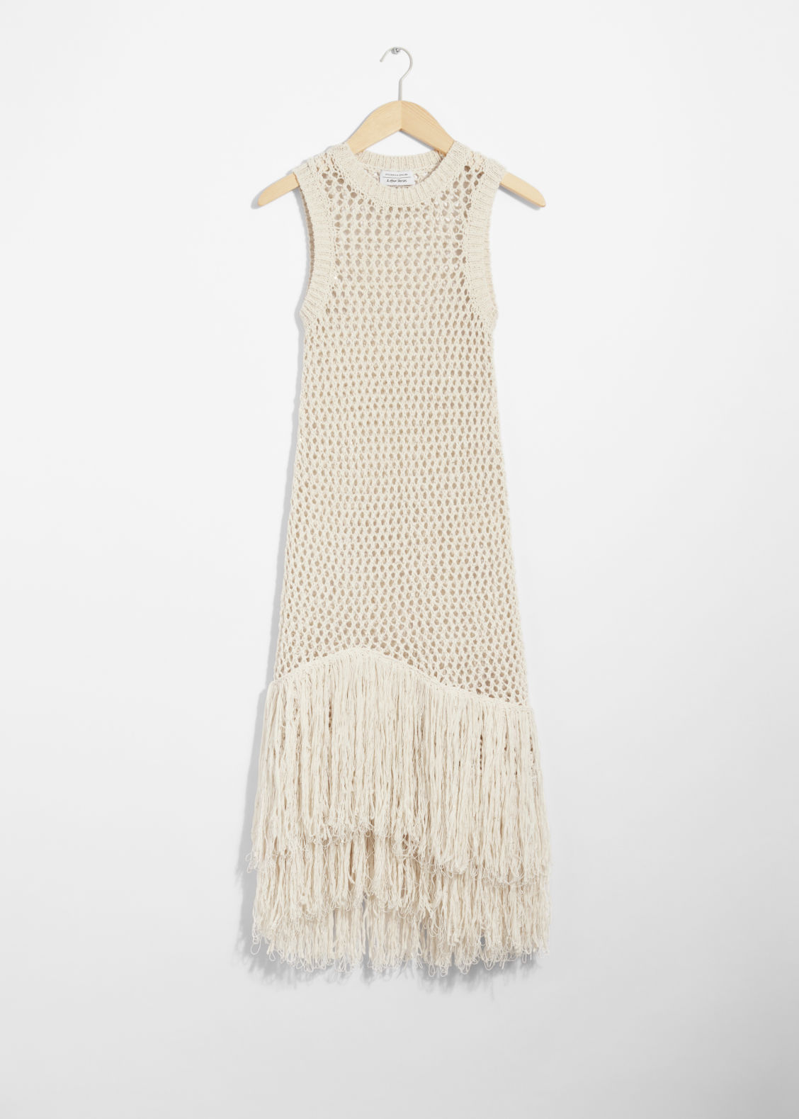 Fringed Crochet Midi Dress