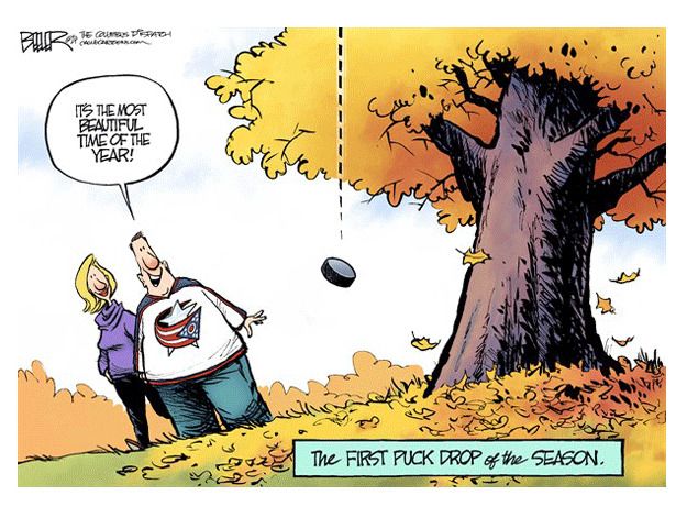 Editorial cartoon hockey fall sports