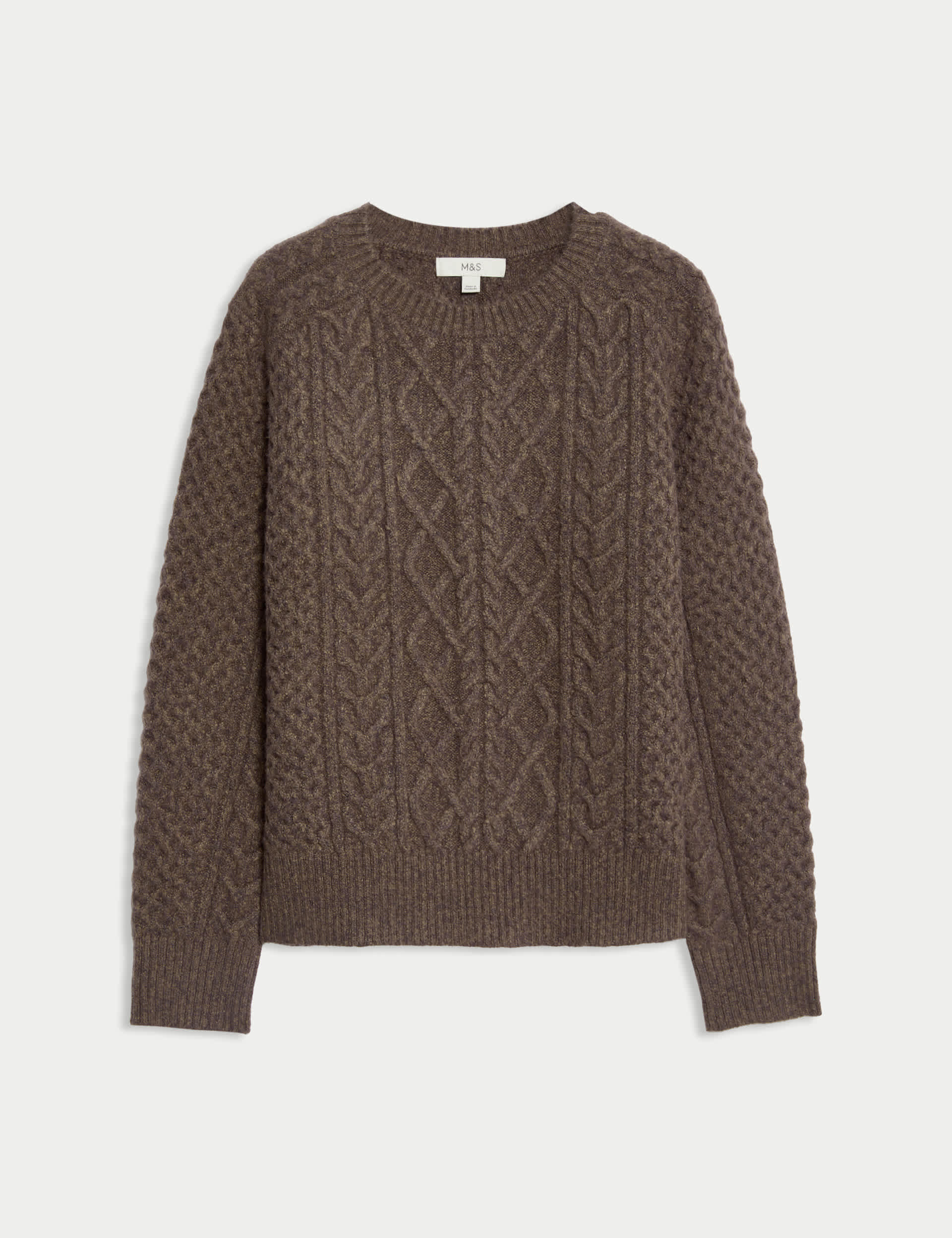 Cable Knit Jumper With Cotton