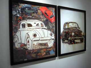 VW Beetle (diptych), after Andy Warhol