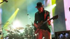 Bassist/singer Les Claypool of Primus performs at Skyla Credit Union Amphitheatre on August 17, 2024 in Charlotte, North Carolina.