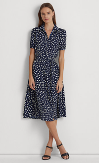 Floral Crepe Puff-Sleeve Shirtdress $165 |Ralph Lauren