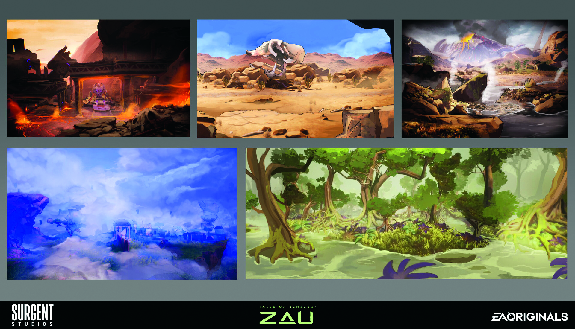 An example of concept art showing a fantasy environment from a video game