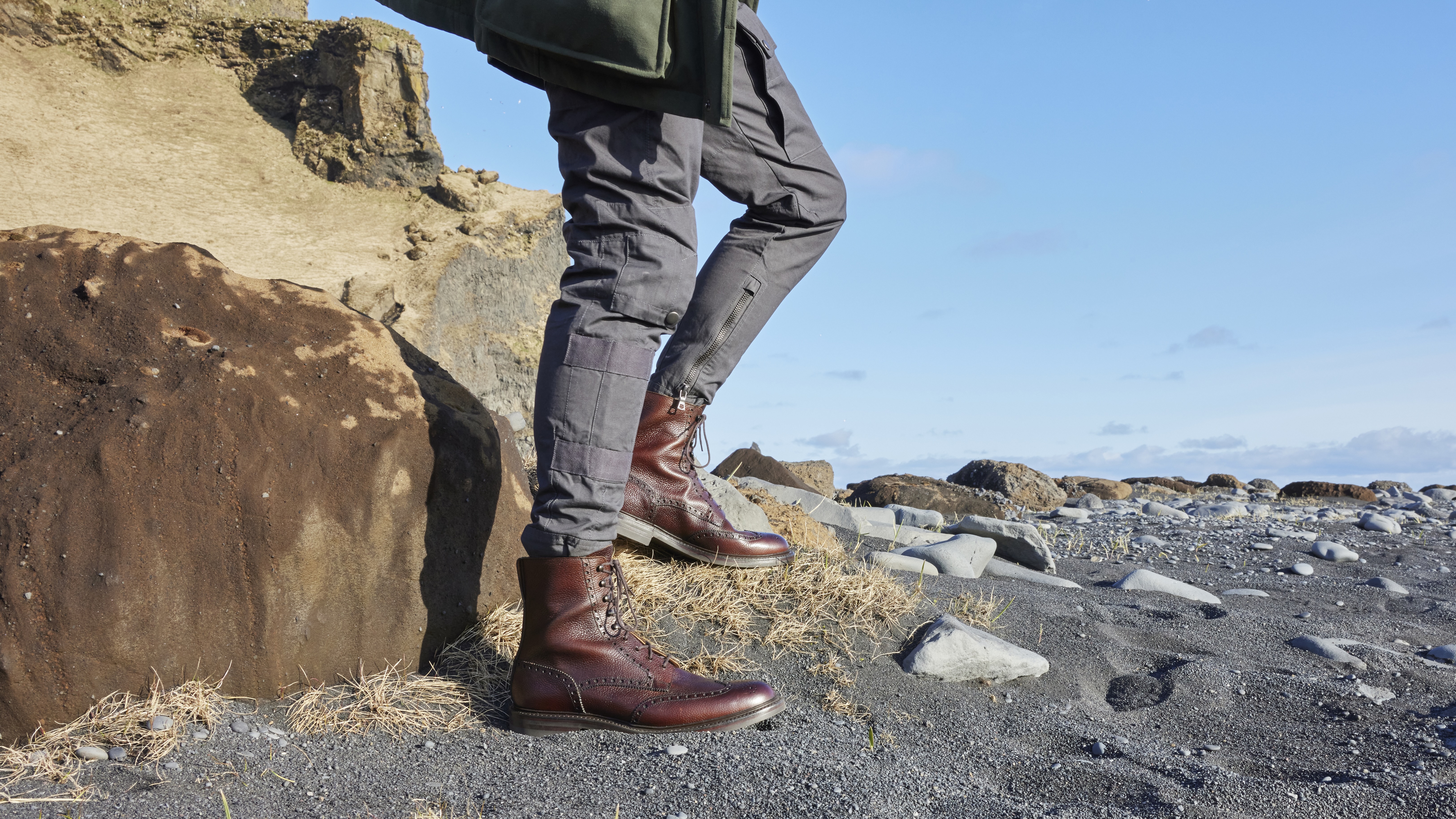 Crockett &amp; Jones Islay dark brown Derby boot in Scotch grain leather