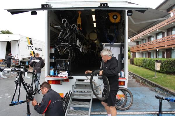 The team mechanics have their own post-race duties