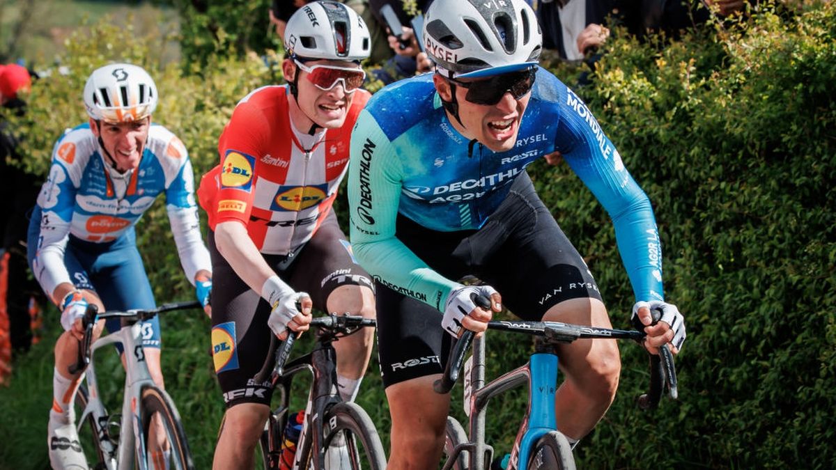 Benoit Cosnefroy of Decathlon AG2R La Mondiale Team during the Bastogne - Liege 2024 - Men&#039;s Elite ahead of the Tro-Bro Léon 2024