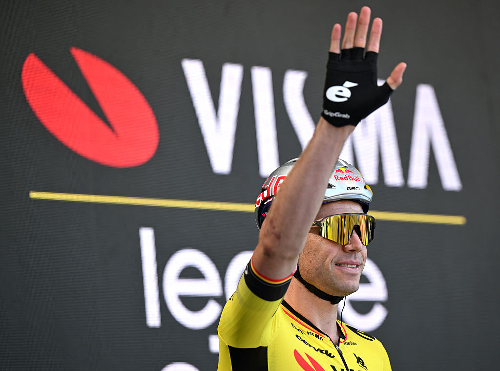 QUEBEC CITY, QUEBEC - SEPTEMBER 12: Wout Van Aert of Belgium and Team Visma | Lease a Bike prior to the 14th Grand Prix Cycliste de Quebec a 216.3km one day race from Quebec City to Quebec City / #UCIWT / on September 12, 2025 in Quebec City, Quebec. (Photo by Szymon Gruchalski/Getty Images)