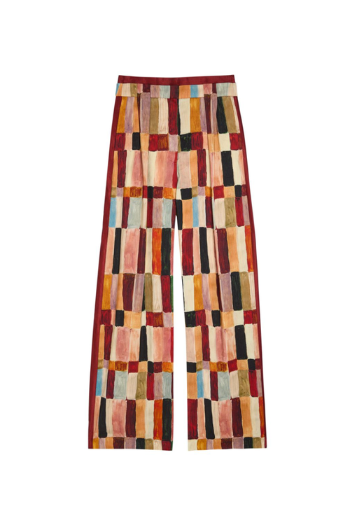 Majorelle Printed Linen and Silk-Blend Trousers