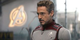 Avengers Endgame Robert Downey Jr Tony Stark in suit in Avengers tower