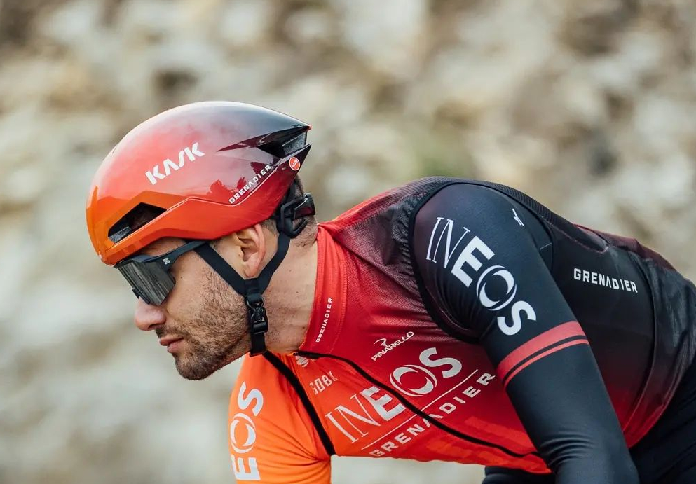 Filippo Ganna leaks unusual new Kask aero helmet with ear covers