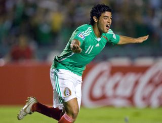 Carlos Vela celebrates after scoring for Mexico against Belize in a World Cup qualifying match in June 2008.