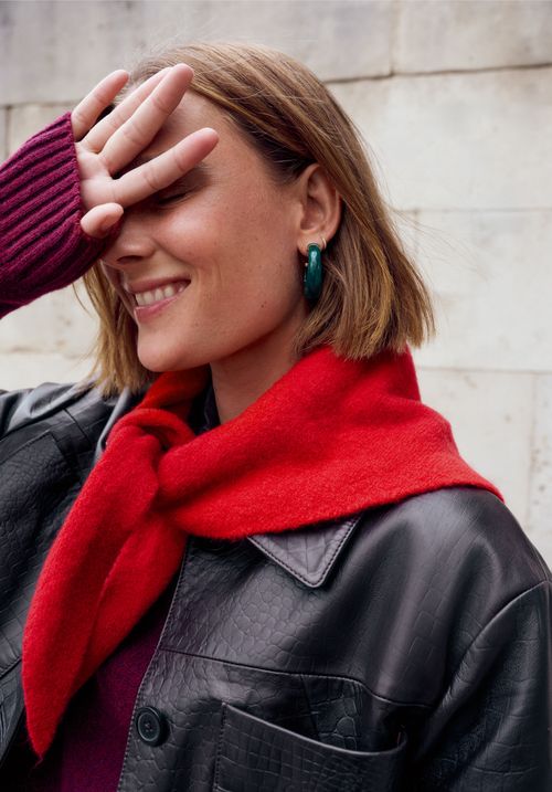 Wool Blend Triangle Scarf