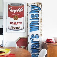 retro kitchen with signage
