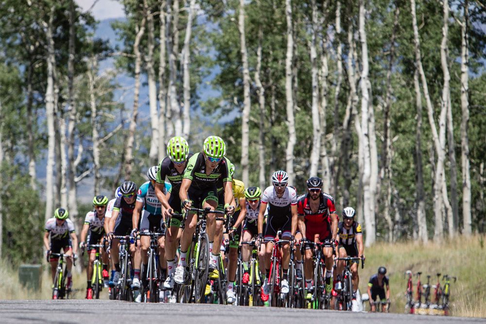The peloton on the way through Wolf Creek