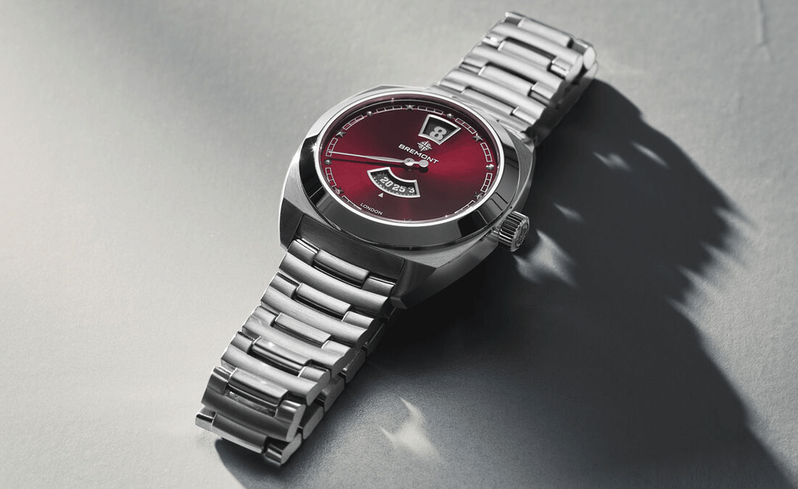 bremont watch with red dial