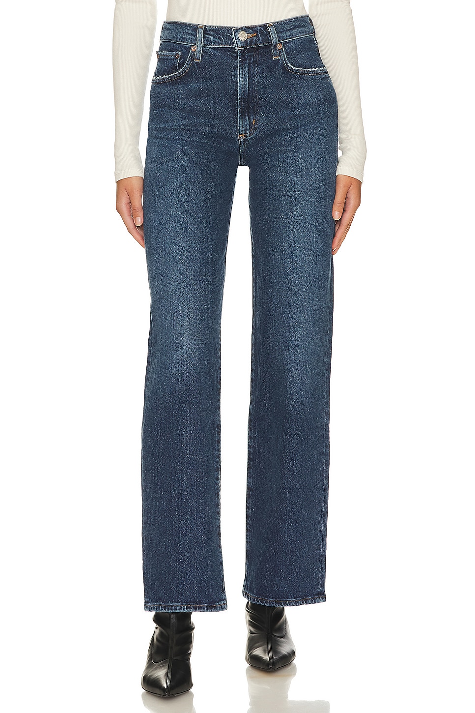 Harper Mid Rise Relaxed Straight Jeans