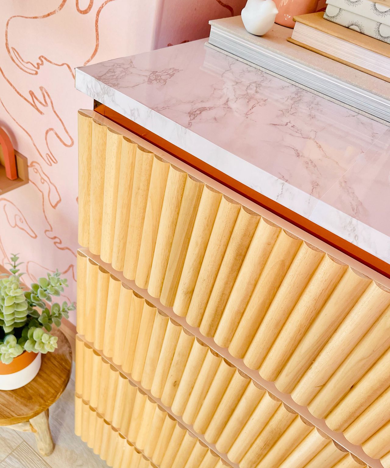 IKEA MALM cabinet hack in a girl's bedroom