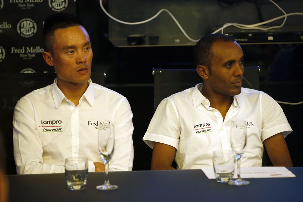 Lampre's Giro debutants Gang Xu and Tsgabu Grmay