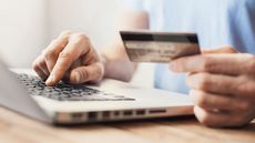 Credit card and laptop