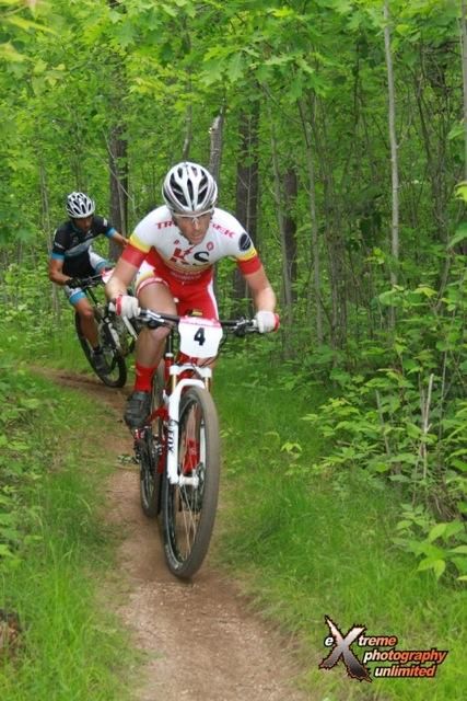 Joseph Maloney (KS Energy Service/Team Wisconsin) leads into the single track
